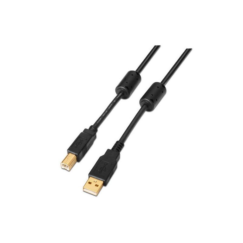 Cavo per stampante USB 2.0 di altissima qualità Aisens con ferrite - Tipo A maschio a Tipo B maschio - 3.0 m - Colore n