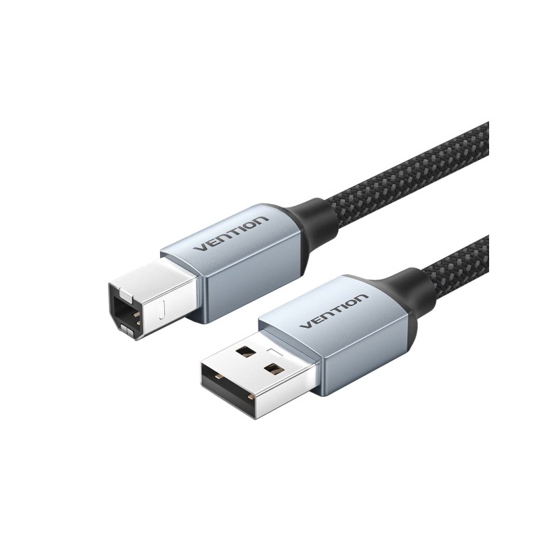 Vention Cavo stampante da USB 2.0 maschio a USB-B maschio - 3 m - Intrecciato - Colore grigio