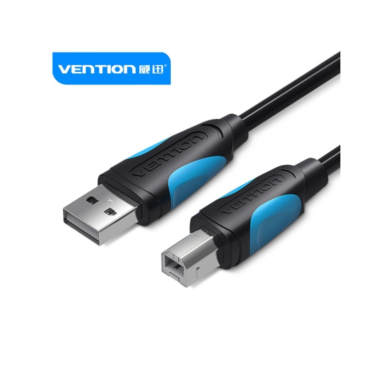 Vention Cavo USB 2.0 per stampanti - Trasmissione 480 Mbps - Guaina in alluminio e treccia metallica - Custodia in PVC -