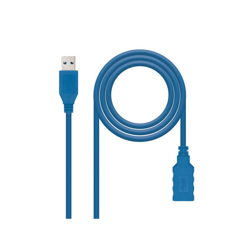 Cavo Nanocable da USB-A 3.0 maschio a USB-A femmina da 2 m - colore blu