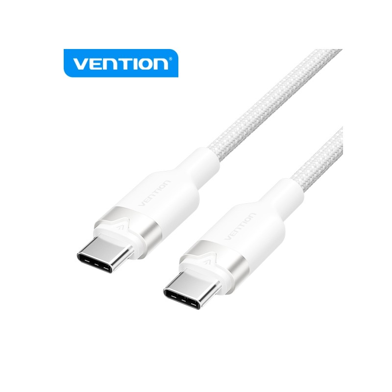 Vention Cavo USB 2.0 nichelato - 60W - 3A - 480Mbps - PVC + alluminio - Colore bianco