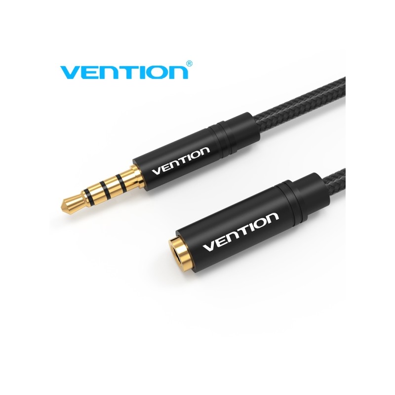 Vention BHBBG Cavo di prolunga audio - Stereo - Contatti placcati in oro - Diametro 3.5 mm - Colore nero