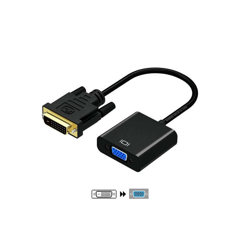 Convertitore DVI-D a VGA Aisens - 24+1/M-HDB15/H - 10 cm - Nero