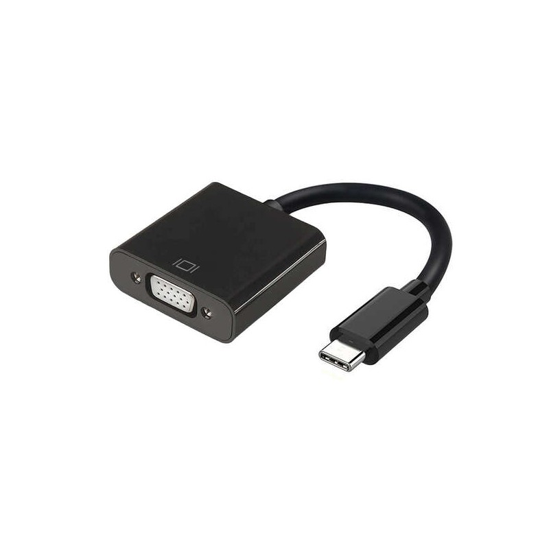 Convertitore Aisens da USB-C a VGA - USB-C/M-HDB15/H - 15 cm - Nero