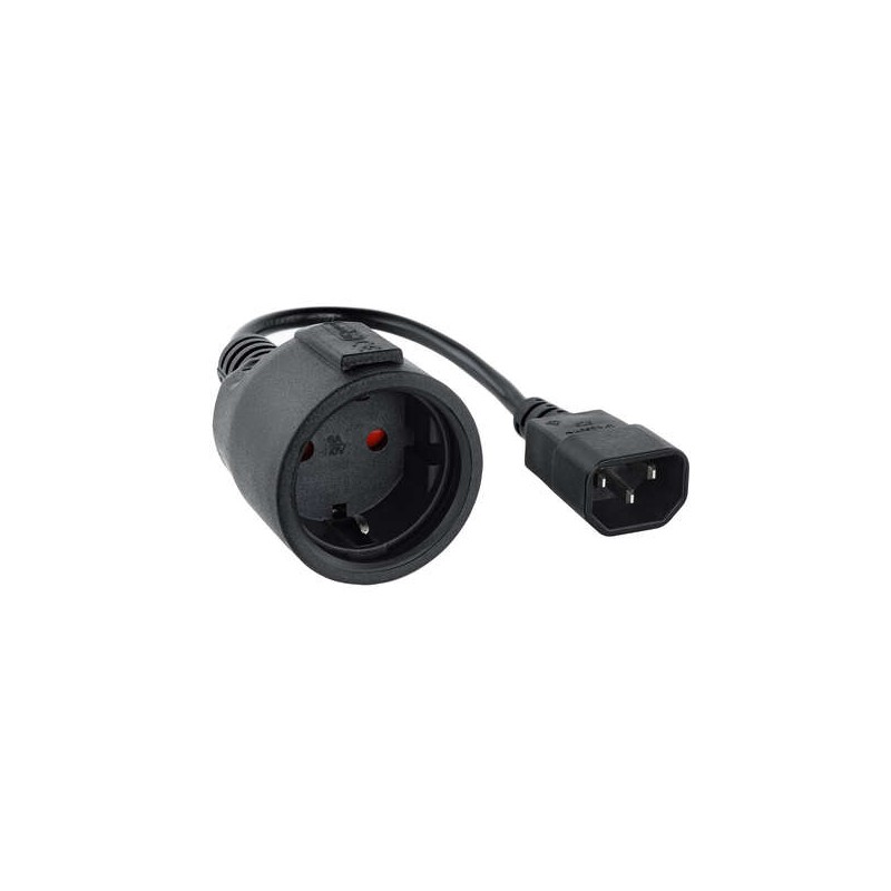 Cavo adattatore Nanocable  per UPS C14 maschio a CEE7 femmina 16A 0.25 m - colore nero