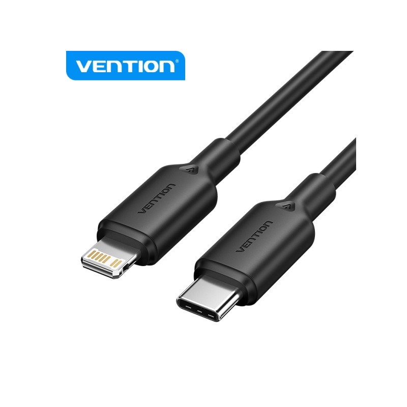 Vention Cavo da USB-C a Lightning - Connettore nichelato - Potenza 27W - Corrente 3A - Colore nero