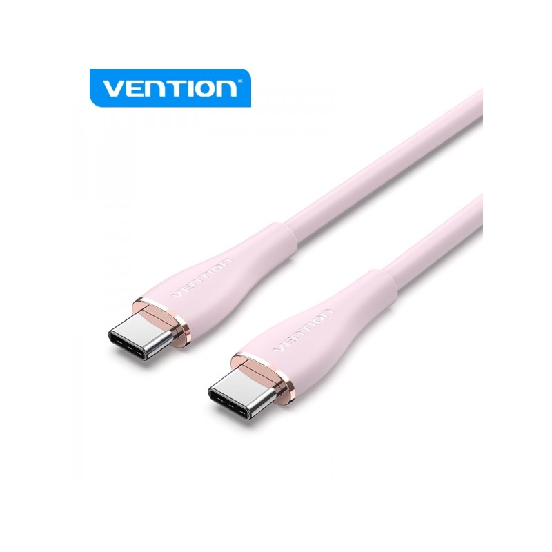 Vention Cavo da USB-C maschio a USB-C maschio - 1.5 m - 5A 100W 480Mbps - Colore rosa silicone