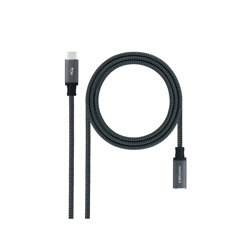 Cavo di prolunga Nanocable da USB-C 3.2 maschio a USB-C 3.2 femmina - Gen2x2 20Gbp - 100W 5A - 4K 60Hz - 0.5 metri - Mag