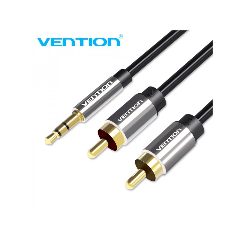 Vention Cavo stereo da Jack 3.5 maschio a 2x RCA maschio - 1.5 m - Colore nero
