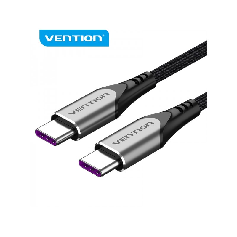 Vention Cavo da USB-C maschio a USB-C maschio - 1 m - 5A 100W 480Mbps - Colore grigio