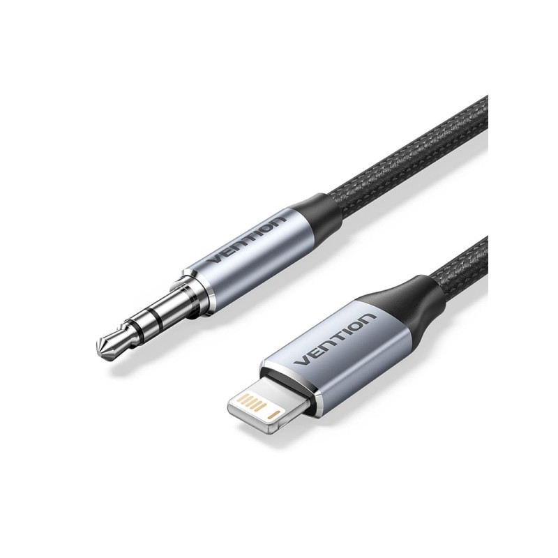 Convertitore Vention da Lightning maschio a Jack 3.5 maschio - 1 m - Intrecciato - Colore grigio