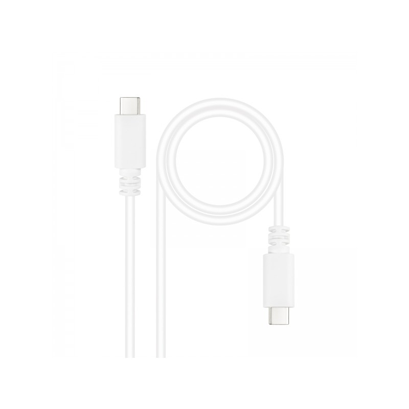 Cavo USB 2.0 3A Nanocable - Tipo USB-C/M-USB-C/M - 1 m - Bianco - Colore bianco
