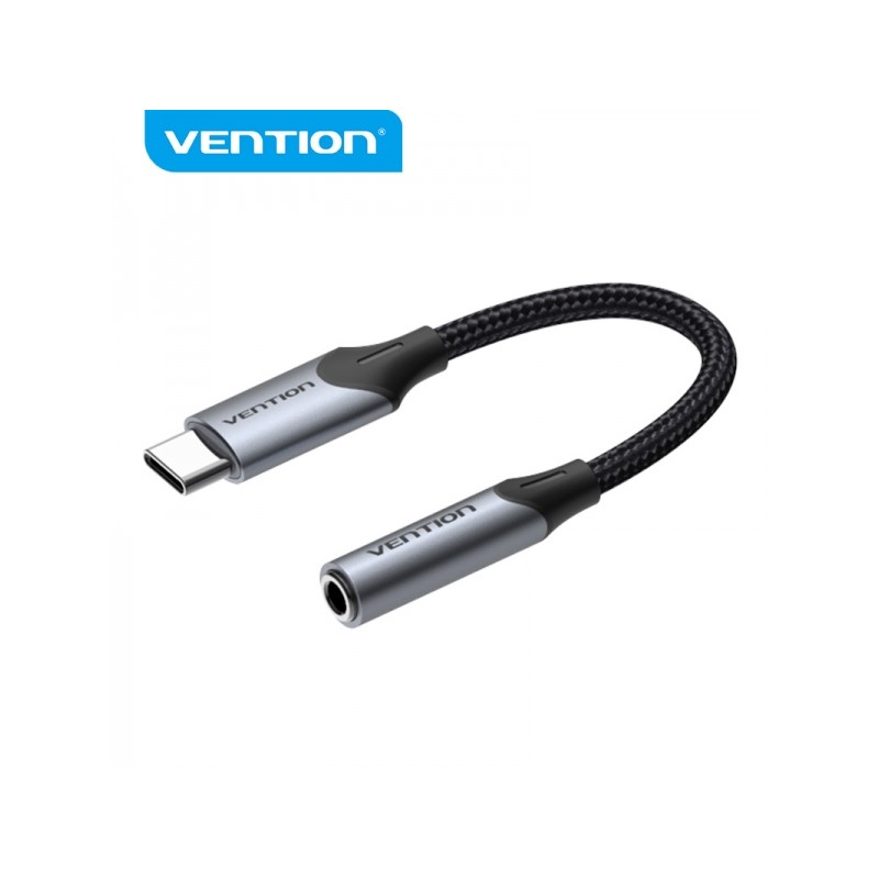Convertitore USB Type-C maschio a 3.5 Jack femmina di Vention - 0.10 m - Nero