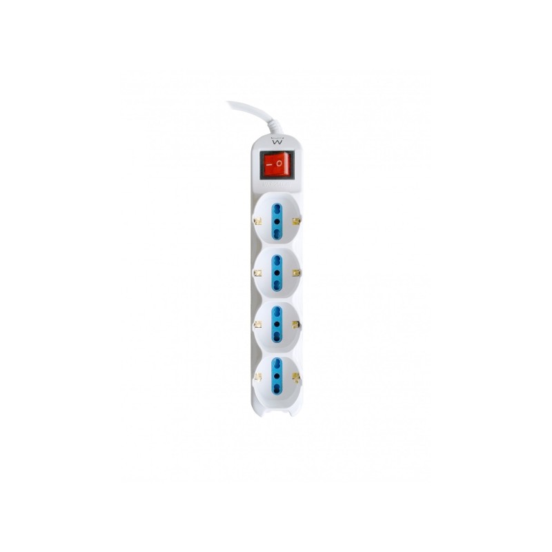 Striscia elettrica Ewent con 12 prese - 8 prese L + 4 prese L/F (Schuko) - Interruttore On/Off - Protezione da sovratens