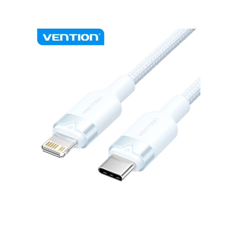 Vention Cavo di ricarica USB-C/Lightning - Alluminio intrecciato - 480Mbps - 3A - 27W Max - 2m - Colore blu