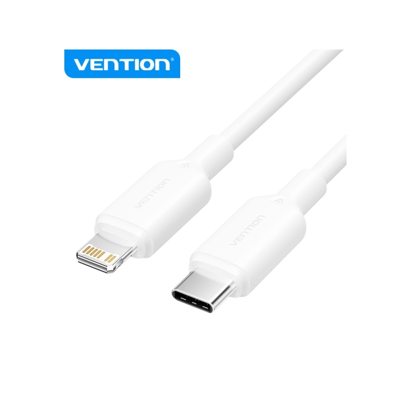 Vention Cavo da USB-C a Lightning - Connettore nichelato - Potenza 27W - Corrente massima 3A - Colore bianco
