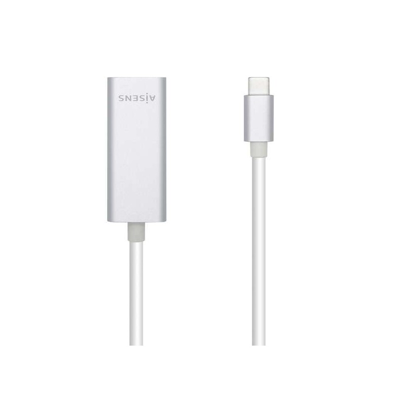 Aisens USB3.1 Gen1 Convertitore da USB-C a Gigabit Ethernet 10/100/1000 Mbps - 15 cm - Colore Argento