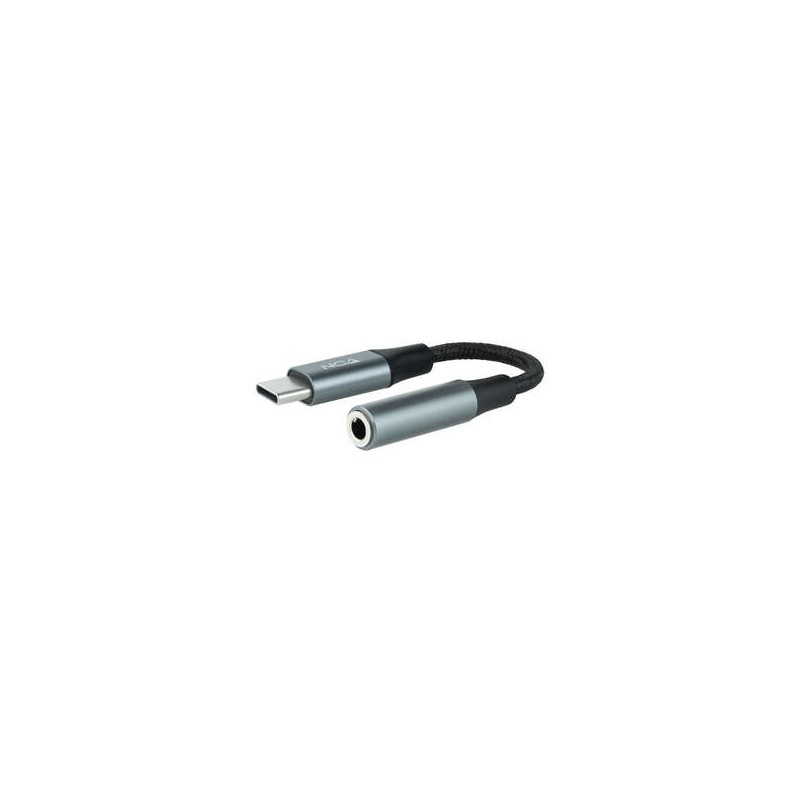 Cavo adattatore jack audio da 3.5 mm femmina a USB-C maschio di Nanocable - Cavo con finitura in nylon - Connettori in a