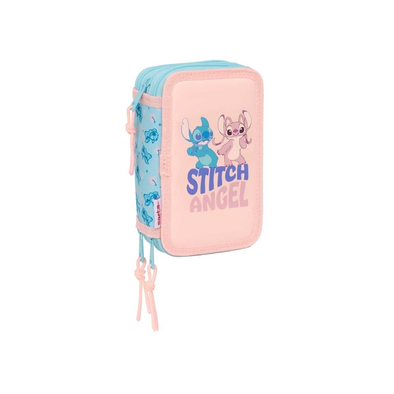 Safta Stitch Ohana Astuccio a 3 ripiani - 37 pezzi - 1.3 L - Gomma - Matita - Penne a sfera - Temperamatite - Righelli -