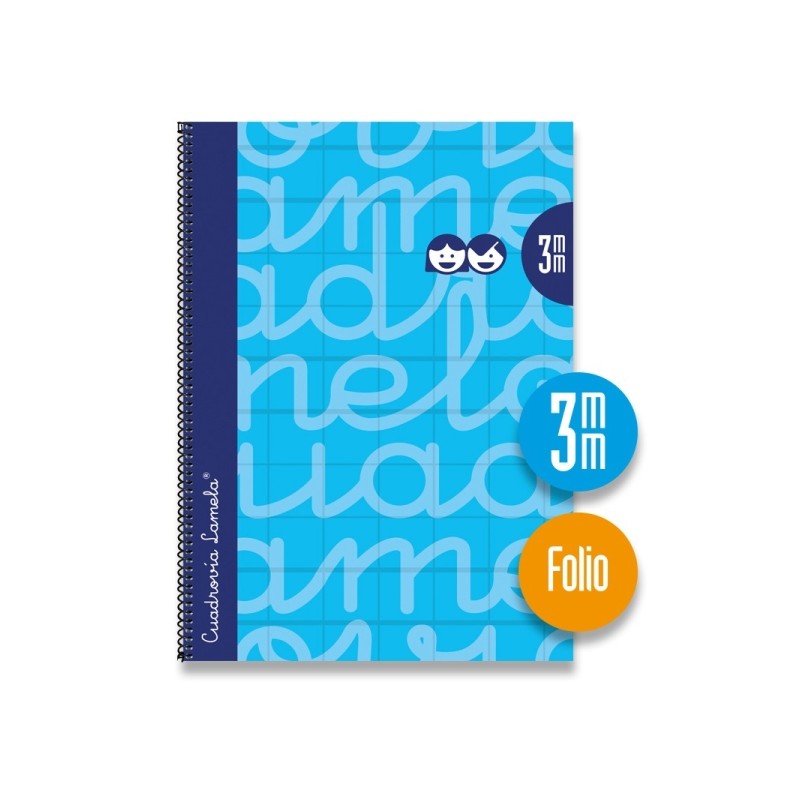 Lamela - Quaderno a spirale con 80 fogli da 90 g/m² con margine - Formato Folio - Righe a quattro linee da 3 mm - Coper