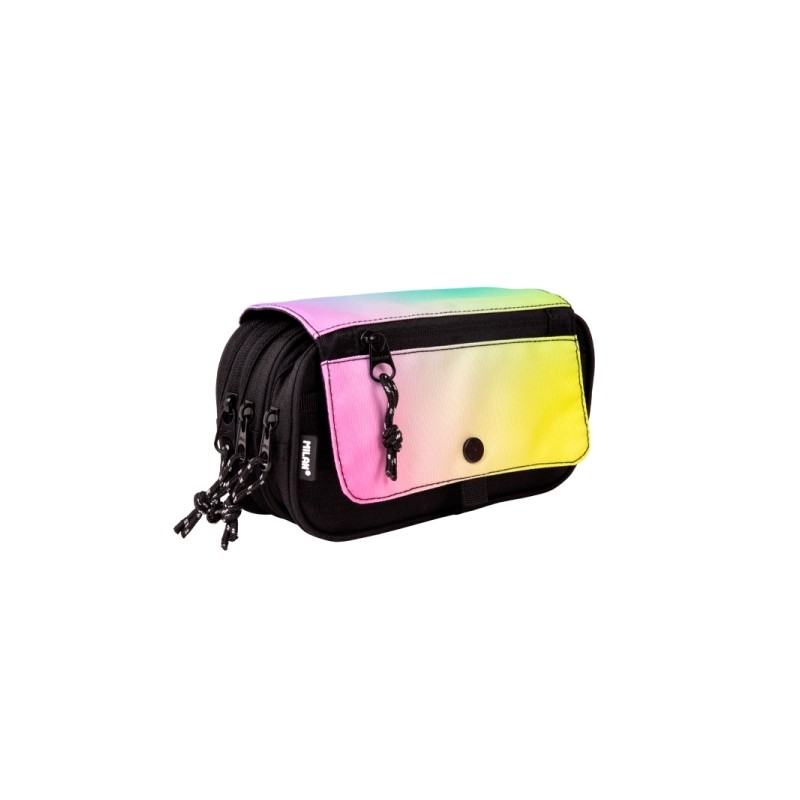 Milan Sunset Borsa portaoggetti con patta - Cerniera - 4 scomparti - 13x24x10 cm - Multicolore