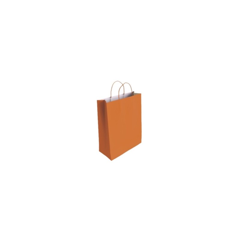 Borsa di carta di cellulosa Bismark - Dimensioni 24x8x18 cm - Colore arancione