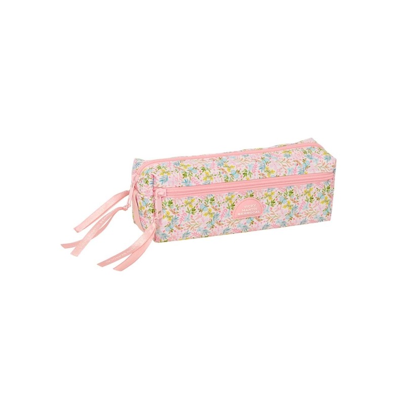 Safta VMB Borsa portaoggetti - 3 scomparti con cerniere - Elastico - 0.98 L - 220x60x85 mm - Colore rosa