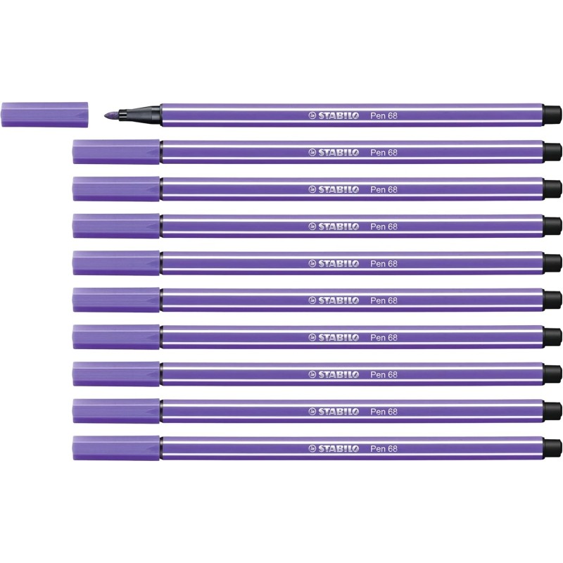 Stabilo Pen 68 Pennarello a punta in fibra - Larghezza tratto circa 1 mm - Inchiostro a base d'acqua - Colore viola