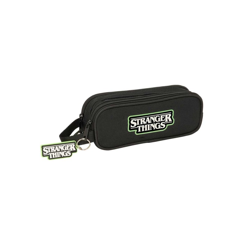 Safta Stranger Things Borsa portaoggetti - 2 scomparti con cerniera - Manico laterale - 1 L - 210x60x80 mm - Colore: ner