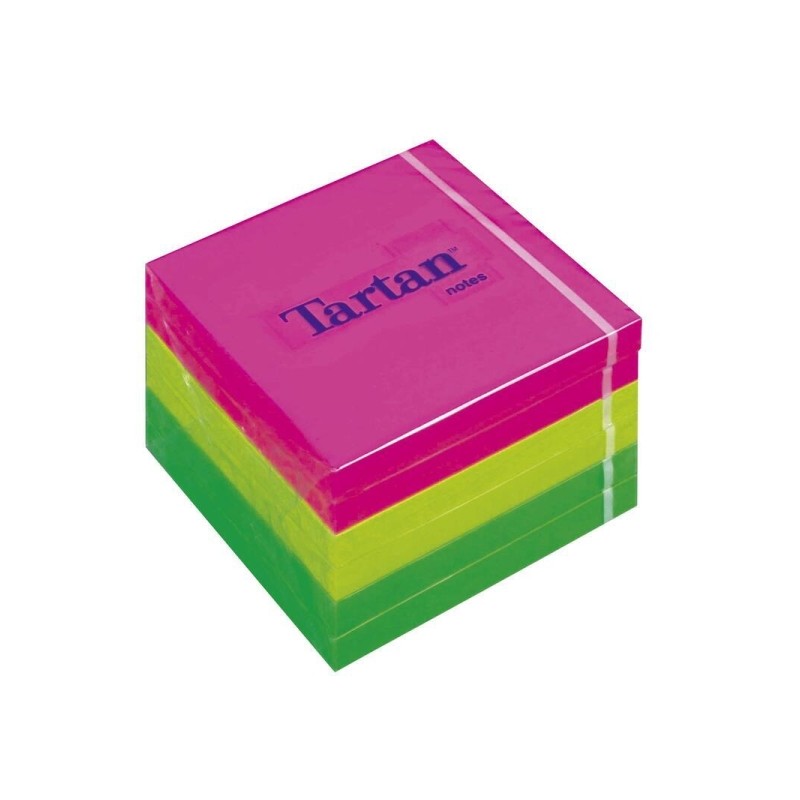 Tartan 7676N Confezione da 6 blocchi da 100 post-it riposizionabili 76x76 mm - 100% PEFC - Colori assortiti