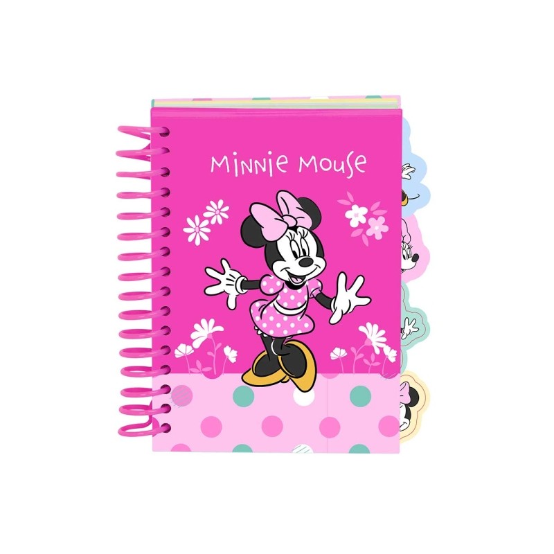 Blocco note Safta Minnie Mouse Minty - Formato A6 - 80 fogli da 80 g/m² - Rilegatura a spirale - Copertina rigida - 4 d