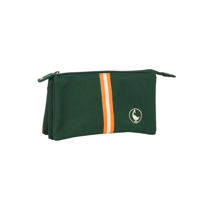 Safta el Ganso Basics Green Portatutto - 3 scomparti con cerniera - Tasca interna - 0.6 L - 220x30x120 mm - Colore verde