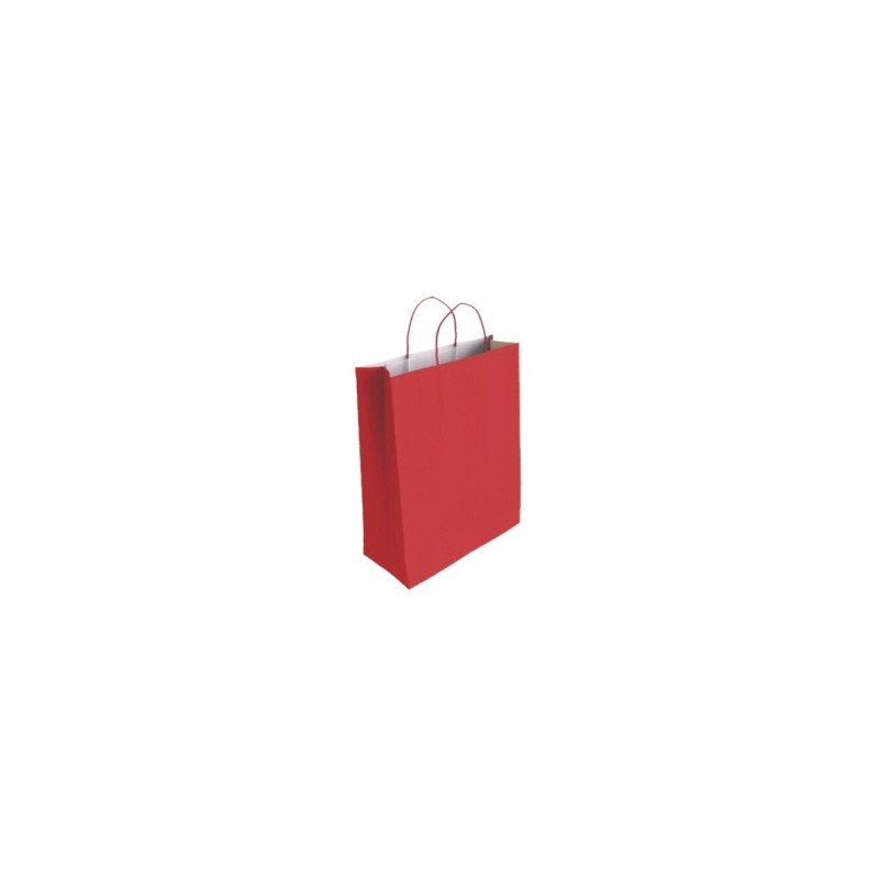 Borsa di carta di cellulosa Bismark - Dimensioni 24x8x18 cm - Colore rosso