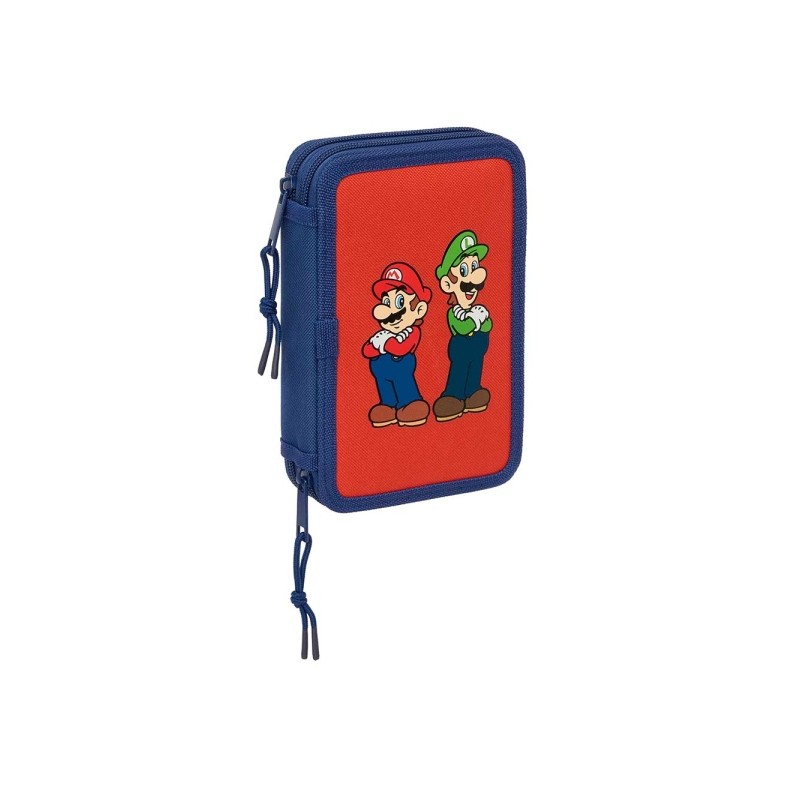 Safta Super Mario Mamma Mia Astuccio a due ripiani - 29 pezzi - 1L - Gomma - Matita - Penne a sfera - Temperamatite - 10