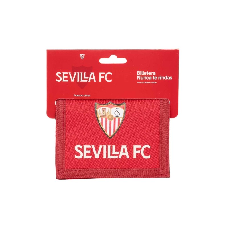 Portafoglio Safta Sevilla FC - Modello da appendere - Chiusura in velcro - Scomparti interni - Tasca con cerniera - Resi