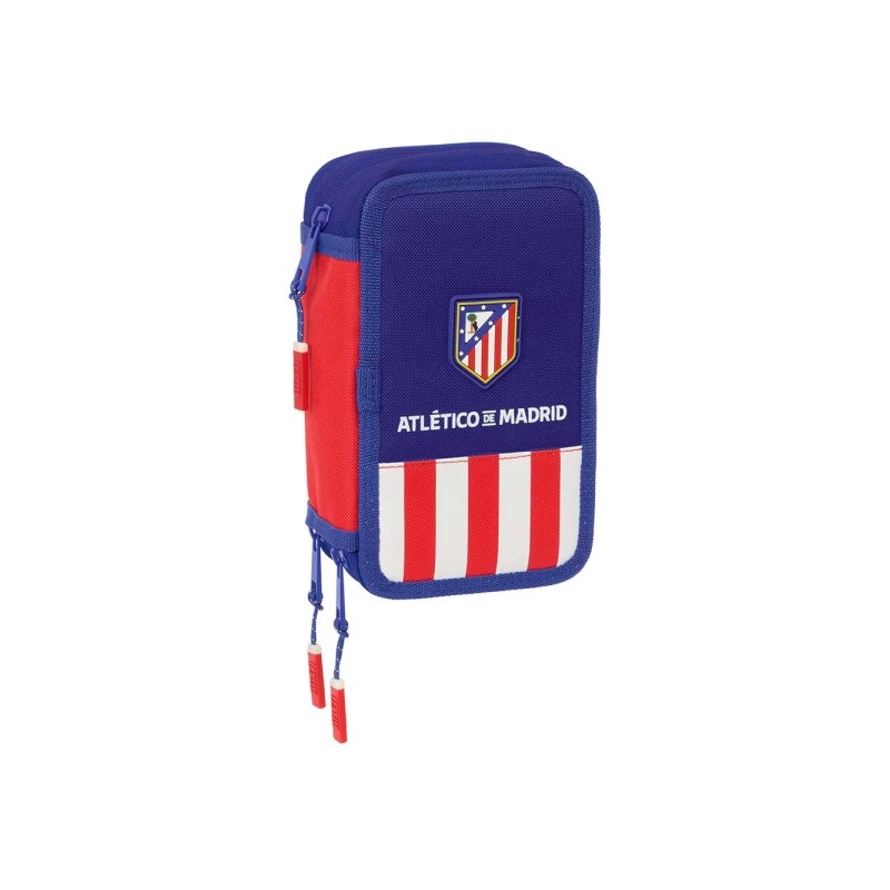 Safta Atletico de Madrid Astuccio a 3 scomparti - 37 pezzi - 1.3 L - Gomma - Matita - Penne a sfera - Temperamatite - Ri