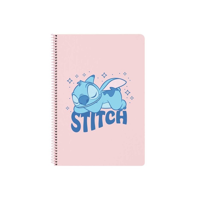 Safta Stitch Ohana Taccuino a spirale - Formato Folio - 80 fogli di carta da 80 g/m² - Quadretti da 4x4 mm - Copertina 