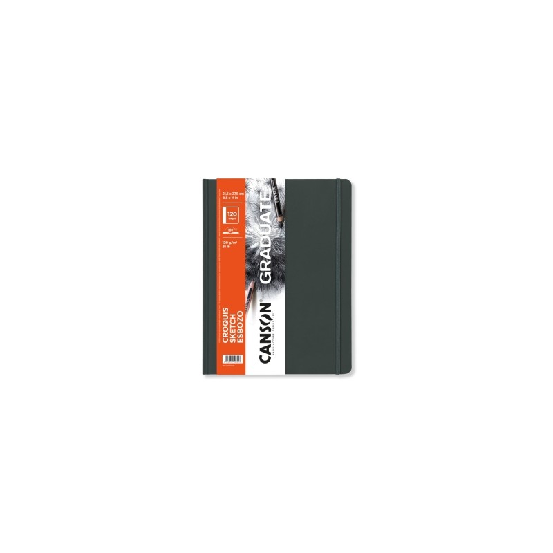 Canson Graduate Sketch Quaderno da 60 fogli - 21.6x27.9 cm - 120 g - Grana fine - Copertina rigida - Colore bianco