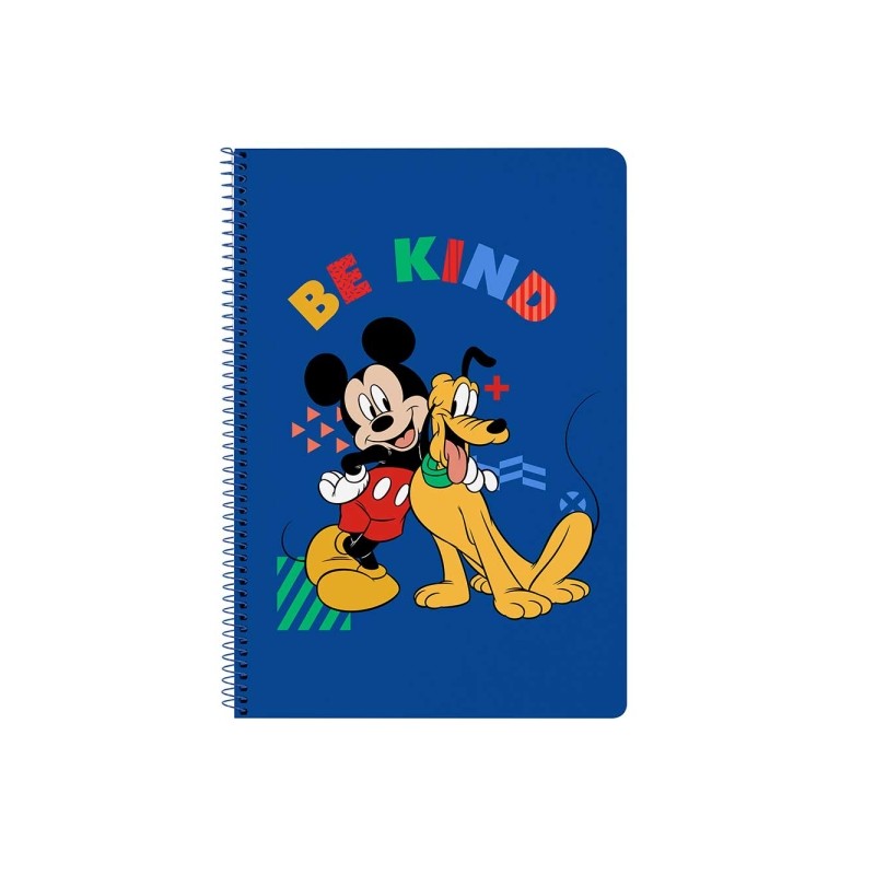 Safta Mickey Mouse Today - Taccuino a spirale - Formato Folio - 80 fogli di carta da 80 g/m² - Quadretti da 4x4 mm - Co