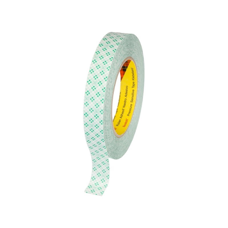 Nastro biadesivo 3M 25 mm x 50 m - Nastro da 260 µm - Supporto in PVC da 38 µm - Con adesivo 375 - Colore bianco