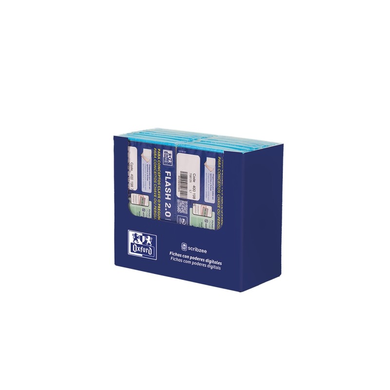 Oxford Expositor con 14 confezioni da 30 FlashCards 2.0 - Formato A7 - Righe orizzontali a 1 riga - Cartoncino da 250 g 
