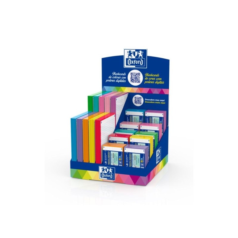 Oxford Flashcards Espositore con 60 confezioni di schede FlashCards 2.0 in formato A5 e A7 - 20 bustine A5 dai colori vi