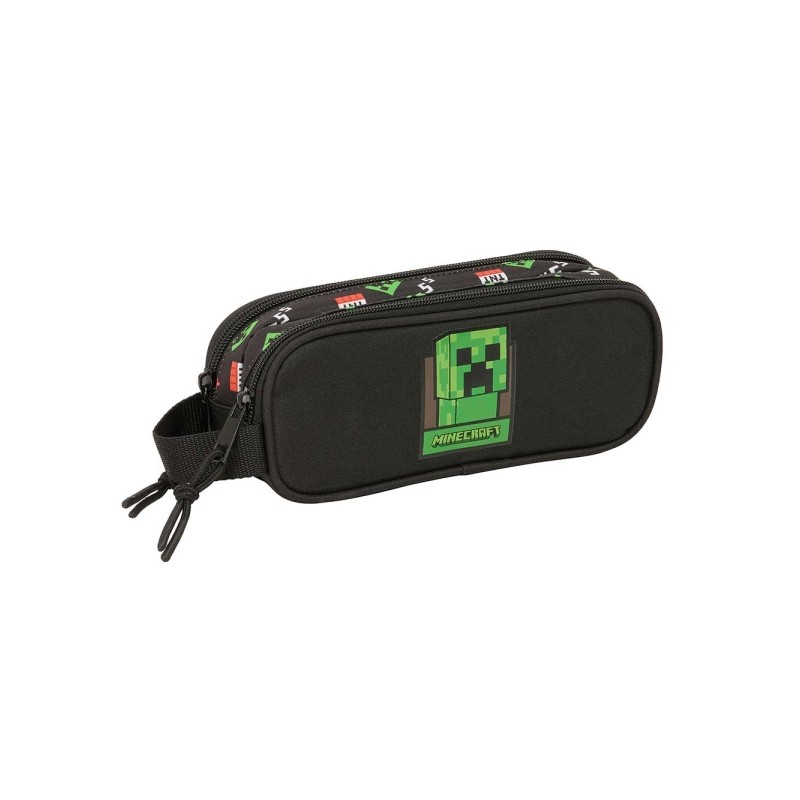 Borsa multifunzionale Safta Minecraft - 2 scomparti con cerniera - Manico laterale - 1 L - 210x60x80 mm - Colore: nero