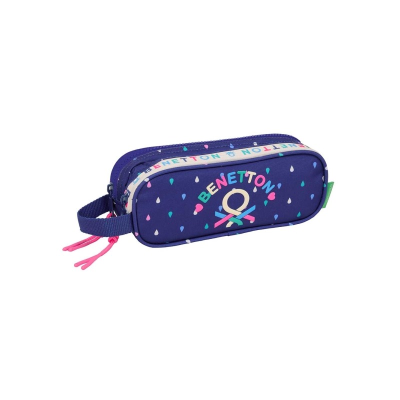 Safta Benetton Drop Borsa multiuso - 2 scomparti con cerniera - Manico laterale - 1 L - 210x60x80 mm - Colore blu scuro