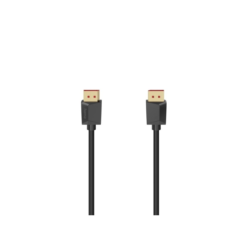 Cavo Hama Essential DisplayPort 2.1 8K - Lunghezza 2 m - Doppia schermatura - Velocità fino a 40 Gbps - Colore: nero