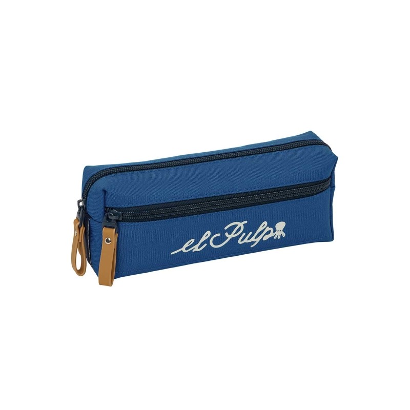 Safta. il polipo portaoggetti - 3 scomparti con cerniera - Elastico - Compatto - 22x8.5x6 cm - Colore blu marino