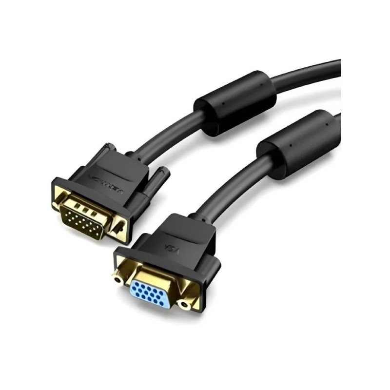 Cavo di prolunga Vention da SVGA maschio a VGA femmina - Lunghezza 3 m - Full HD - 30 AWG - Filtro in ferrite - Connetto