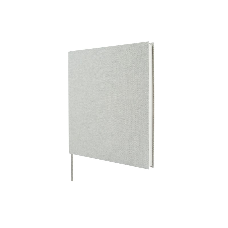 Finocam Jazz Libro degli ospiti - 80 fogli - 250x250 mm - Carta avorio da 120 g/m² - Copertina in tessuto - Colore grig