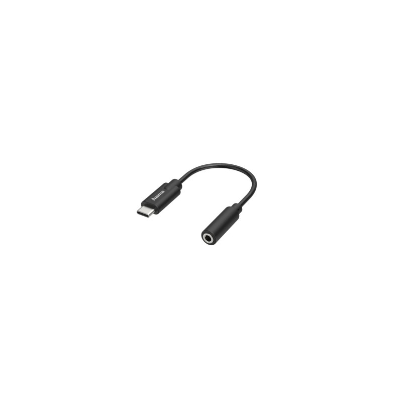 Hama Essential Cable Adattatore audio - USB-C maschio - Jack femmina da 3.5 mm - Stereo - Colore: nero