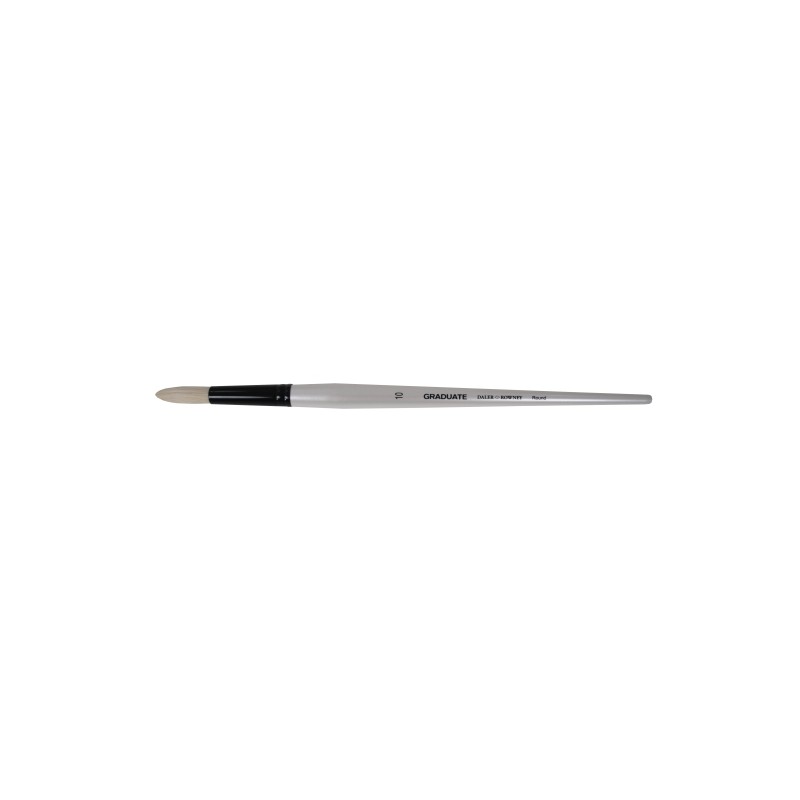 Daler Rowney Graduate Pennello per pittura a olio - Setole naturali - Manico lungo - Rotondo - N. 10